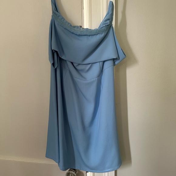 Blue off the shoulder mini dress - Picture 3 of 7